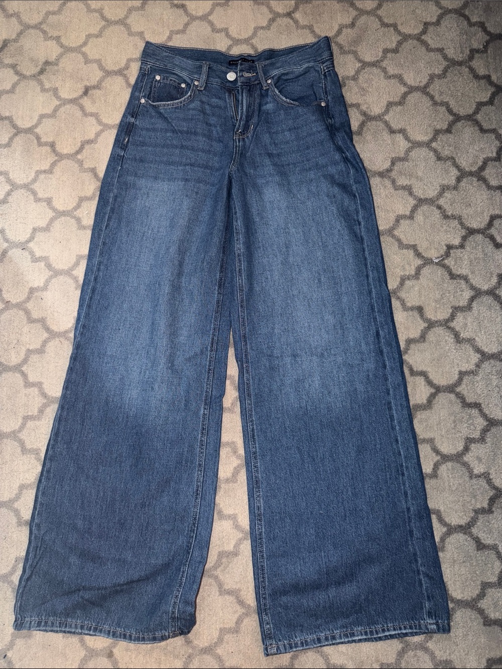Sincerely Jules Wide Leg High-Rise Jeans in Dark Blue